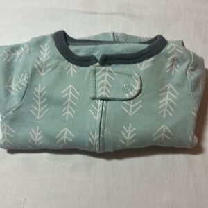 Cloud Island - Teal and White Patterned Footie Sleeper